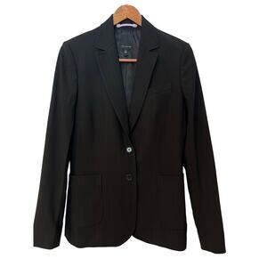 The Limited Black Pinstriped Wool Blazer Circa 2005